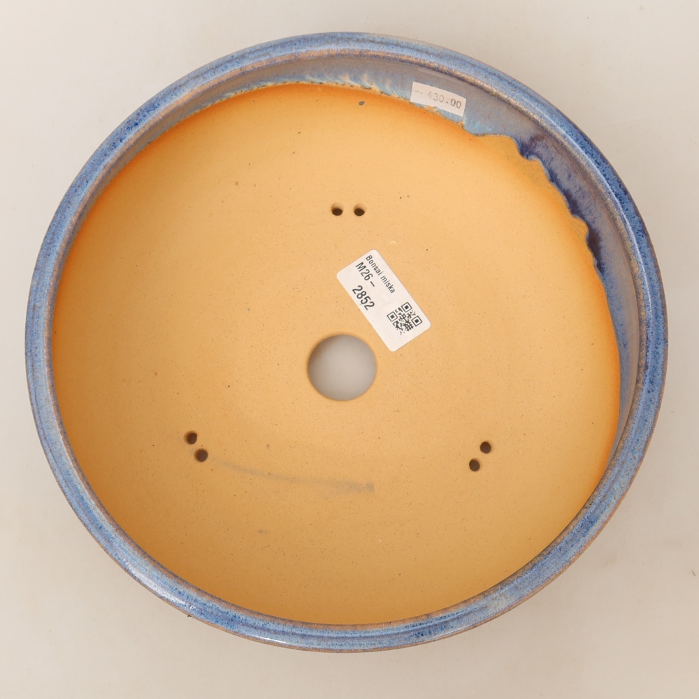 Keramische bonsaipot 22,5 x 22,5 x 7 cm, kleur: blauw