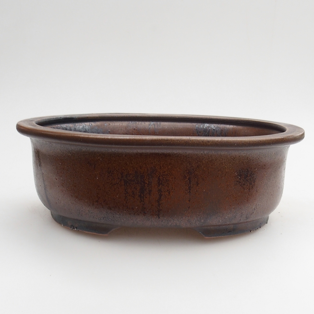 Bonsaischaal van keramiek 23 x 19 x 7 cm, bruin