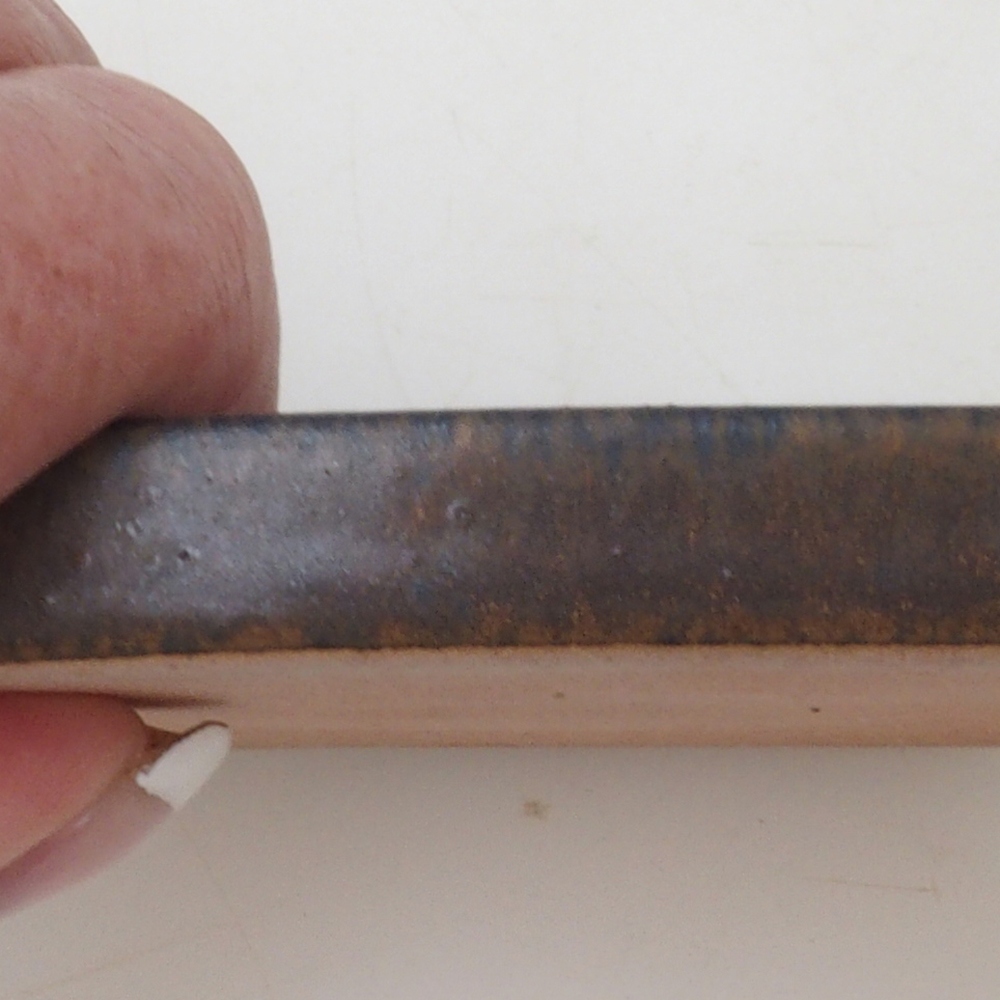 Bonsai schotel vierkant 9 x 9 x 1 cm - bruin