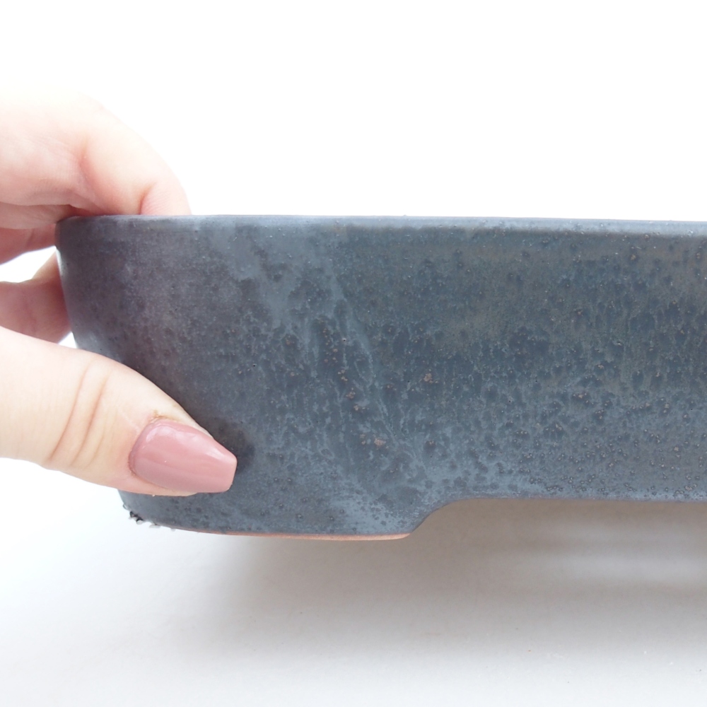 Bonsaischaal van keramiek 23 x 18 x 5,5 cm, metaalkleur