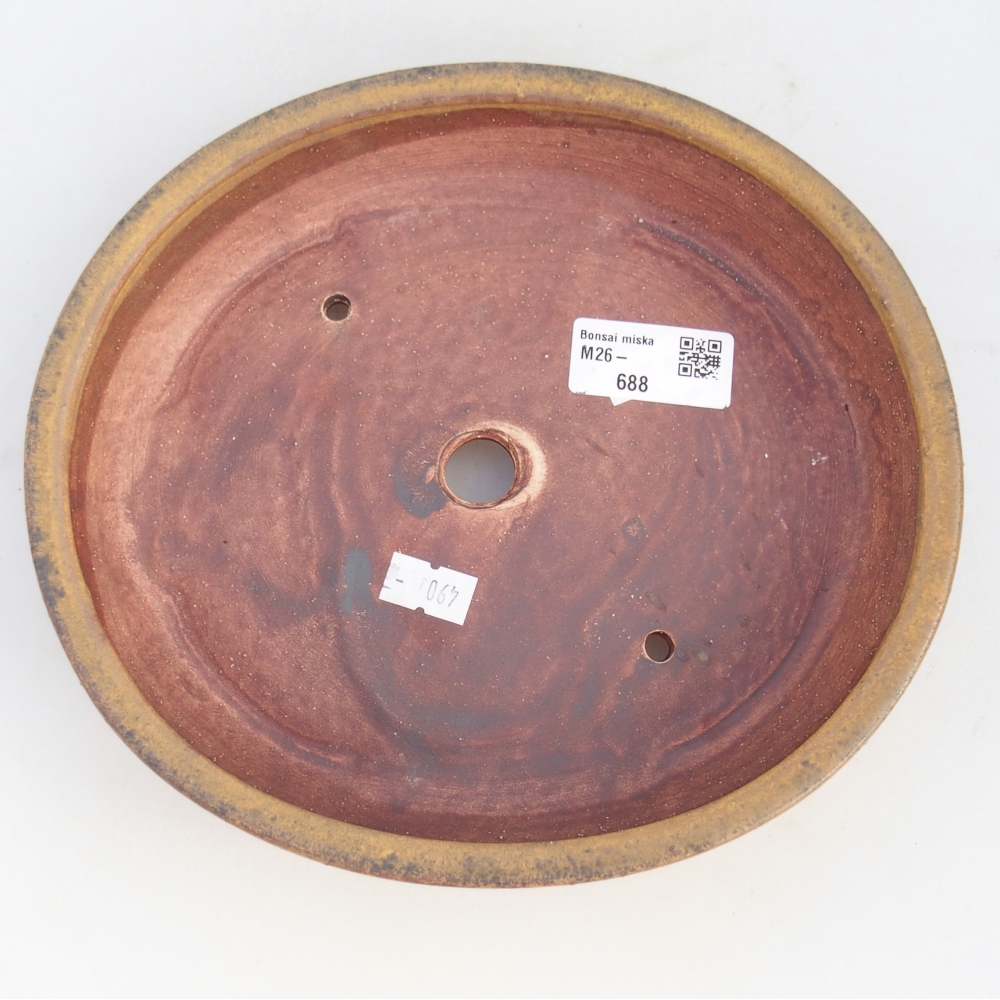 Bonsaischaal van keramiek 21 x 19 x 4,5 cm, bruin