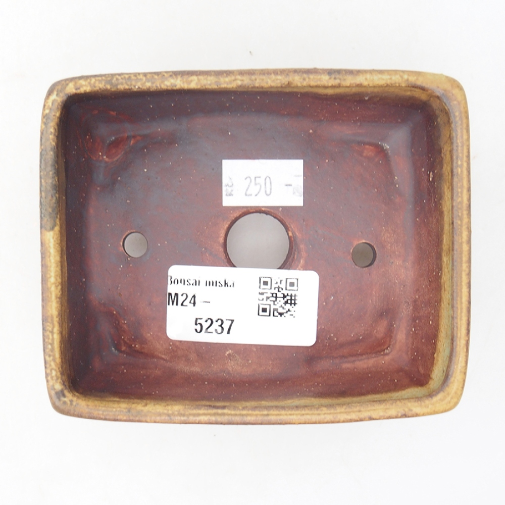 Bonsaischaal van keramiek 10 x 8,5 x 4 cm, groen