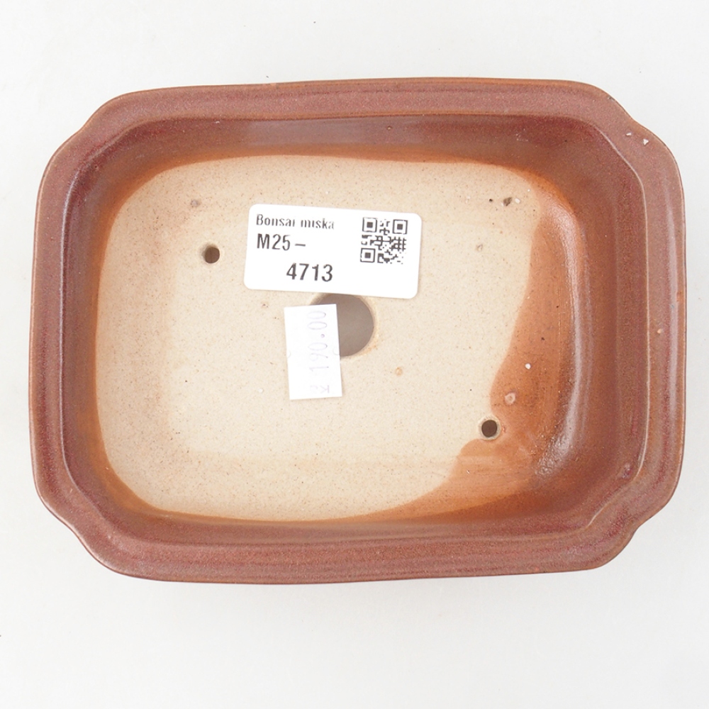 Bonsaischaal van keramiek 14 x 11 x 4 cm, bordeauxrood