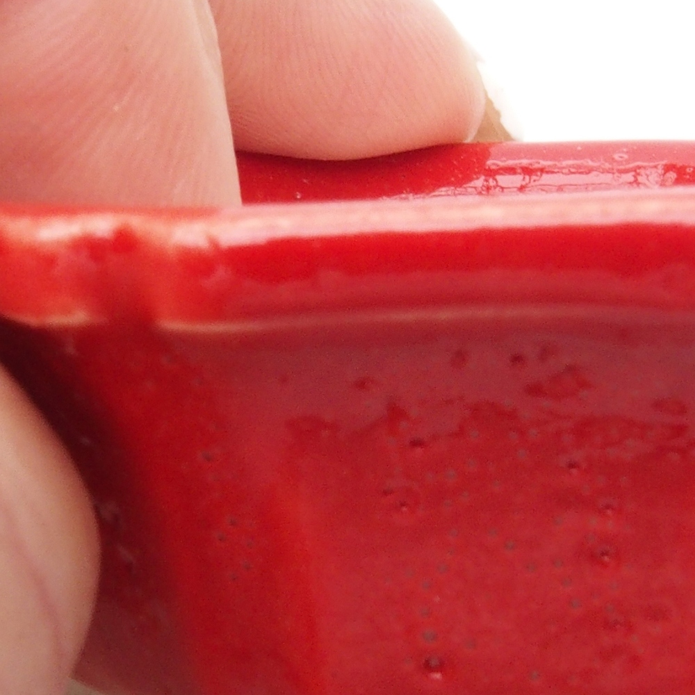 Mini bonsaischaal 6 x 6 x 2 cm, kleur rood