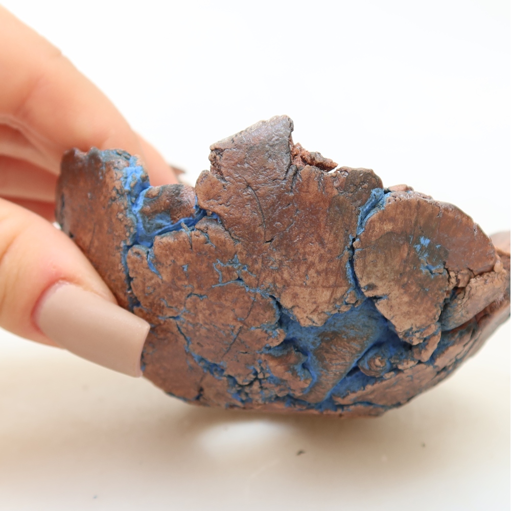 Keramische schaal 9 x 9 x 5 cm, kleur: blauw