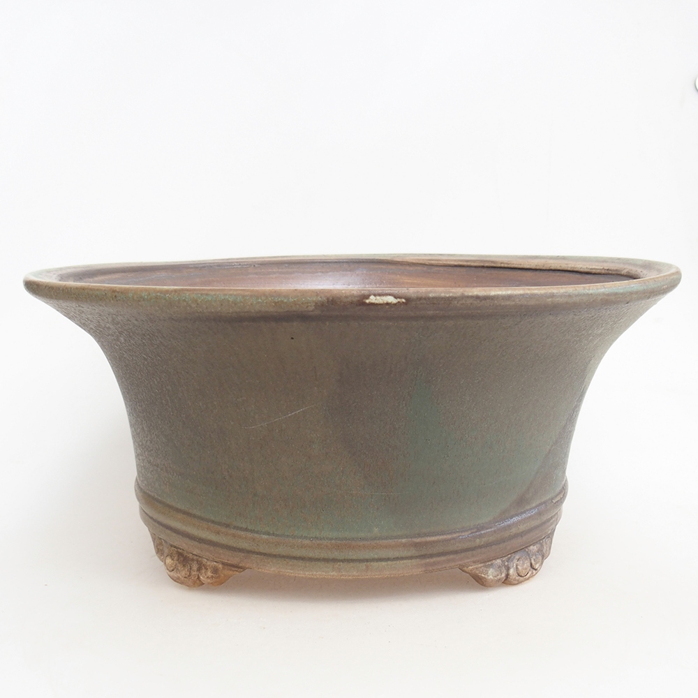 Bonsaischaal van keramiek 32 x 32 x 14 cm, groen