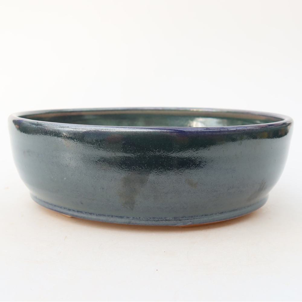 Keramische bonsaischaal 19 x 19 x 5,5 cm, kleur: blauw