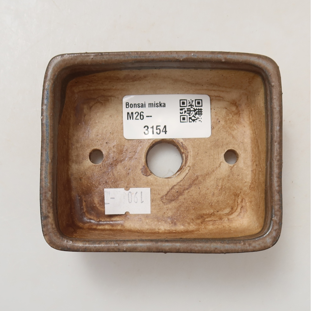 Bonsaischaal van keramiek 10 x 8 x 3,5 cm, bruin
