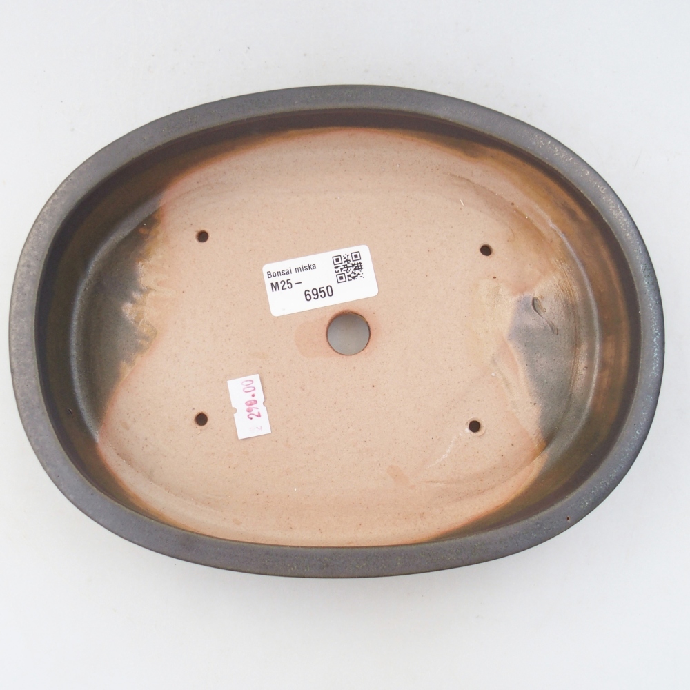 Bonsaischaal van keramiek 26 x 26 x 8 cm, kleur rood