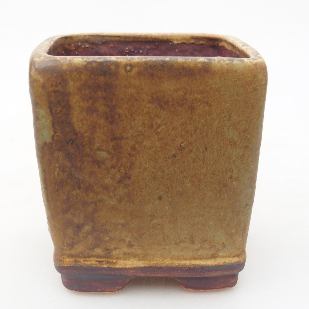 Bonsaischaal van keramiek 6,5 x 6,5 x 7 cm, groen