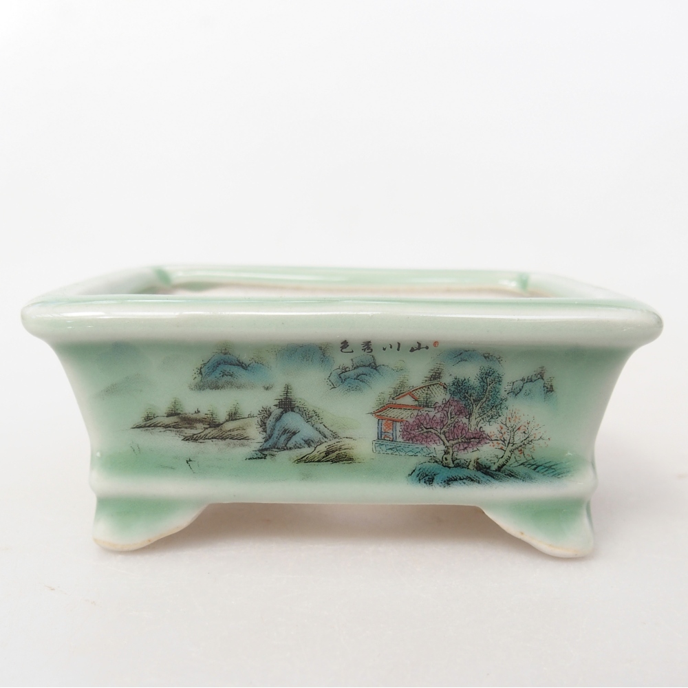 Mini bonsaischaal 8 x 6 x 3 cm, groen