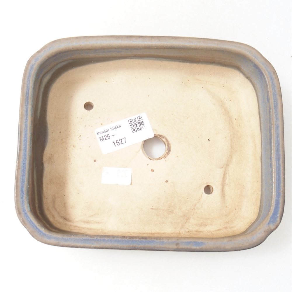 Bonsaischaal van keramiek 17,5 x 14 x 5 cm, kleur blauw