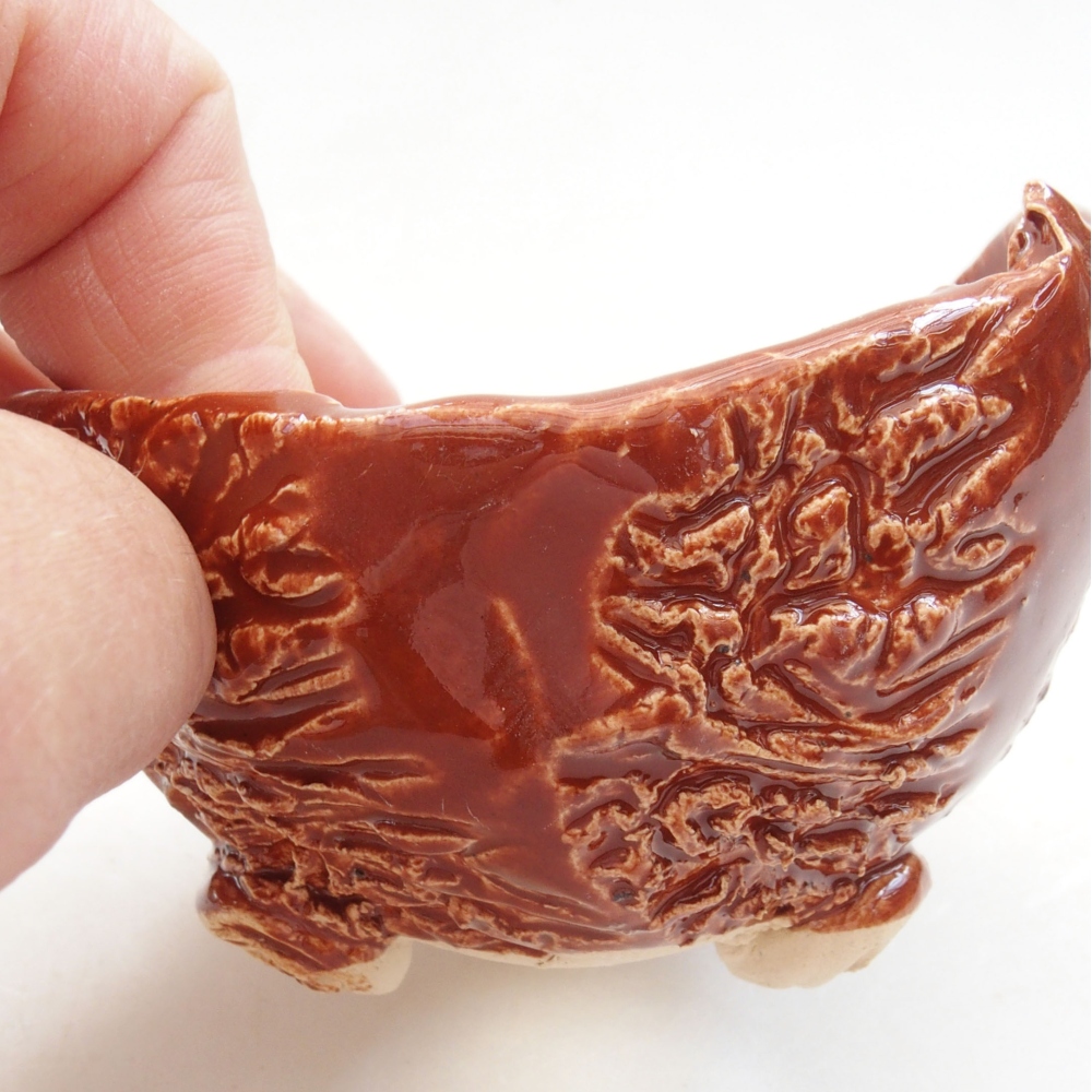 Keramisch Schelp 7,5 x 7,5 x 6 cm , kleur bruin