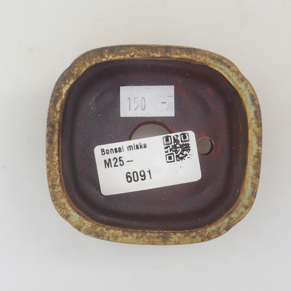 Bonsaischaal van keramiek 10 x 8,5 x 4 cm, bruin