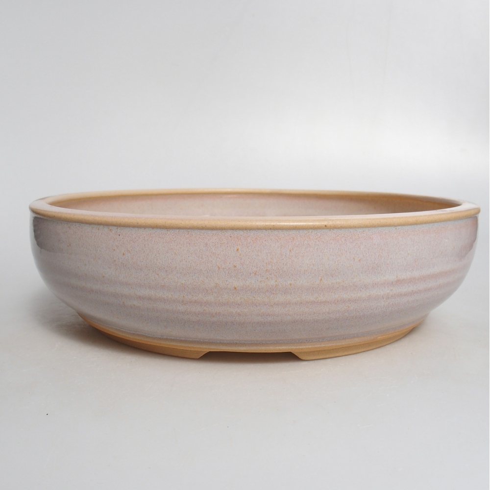 Bonsaischaal van keramiek 26 x 26 x 7 cm, kleur beige