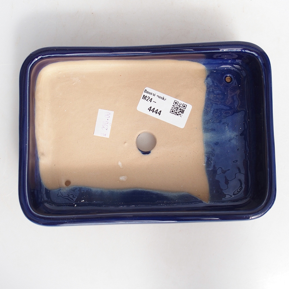 Bonsaischaal van keramiek 18 x 13 x 4 cm, kleur blauw