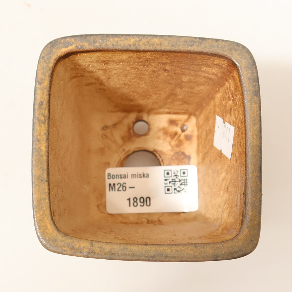 Bonsaischaal van keramiek 7,5 x 7,5 x 7,5 cm, bruin