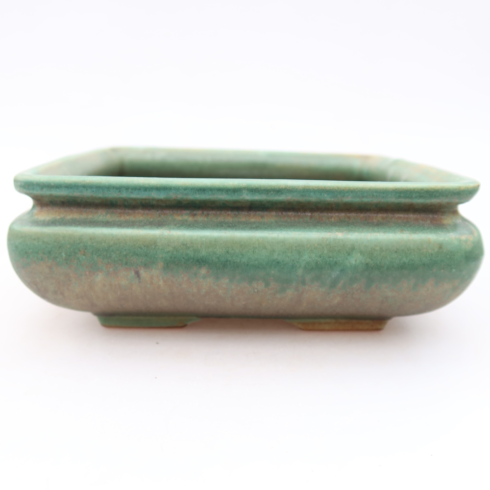 Bonsaischaal van keramiek 15,5 x 15,5 x 6 cm, groen