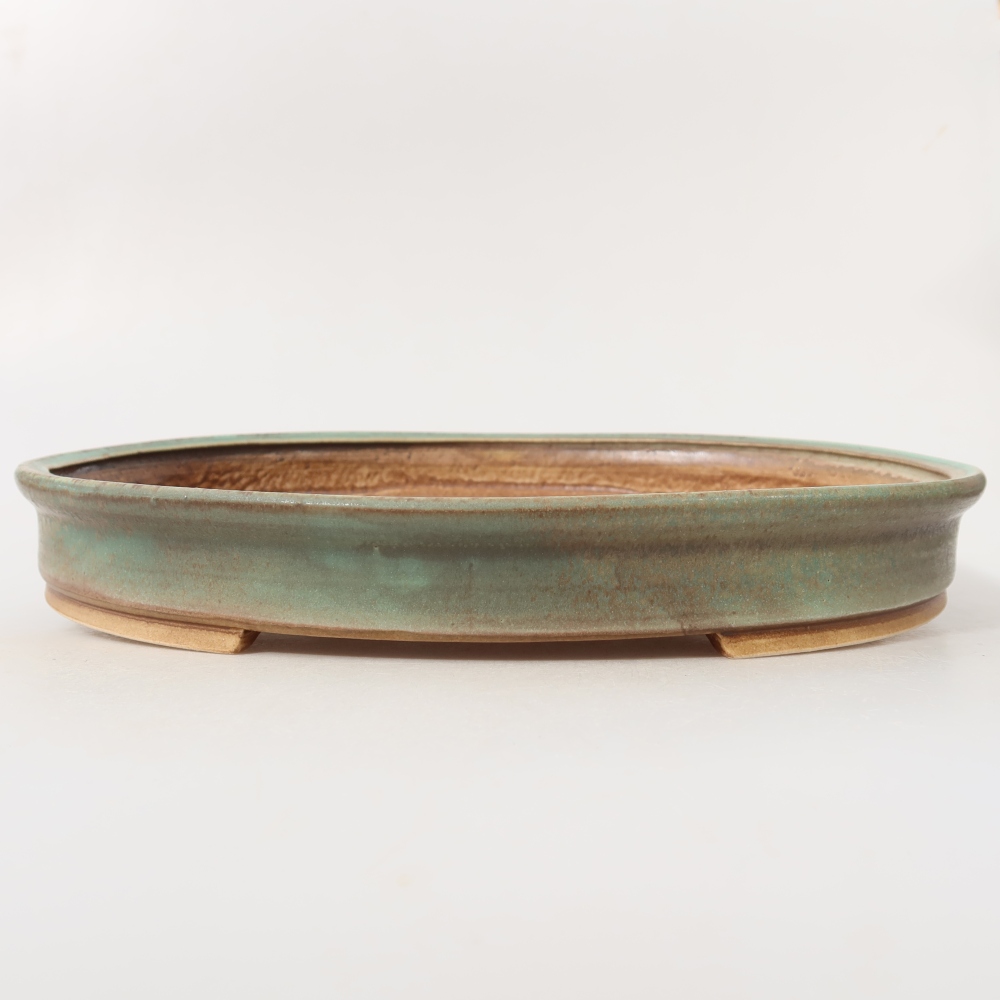 Keramische bonsaipot 30,5 x 26,5 x 4 cm, kleur groen