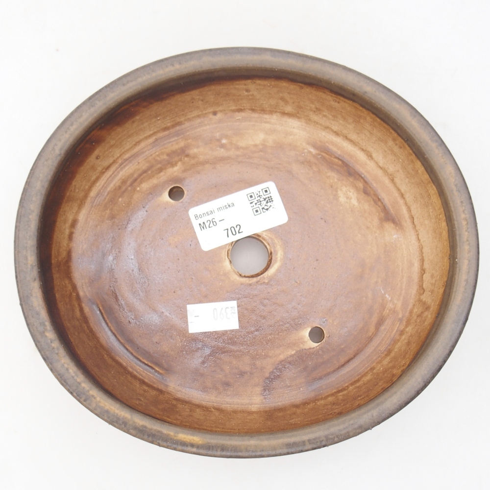 Bonsaischaal van keramiek 18,5 x 16,5 x 4,5 cm, bruin