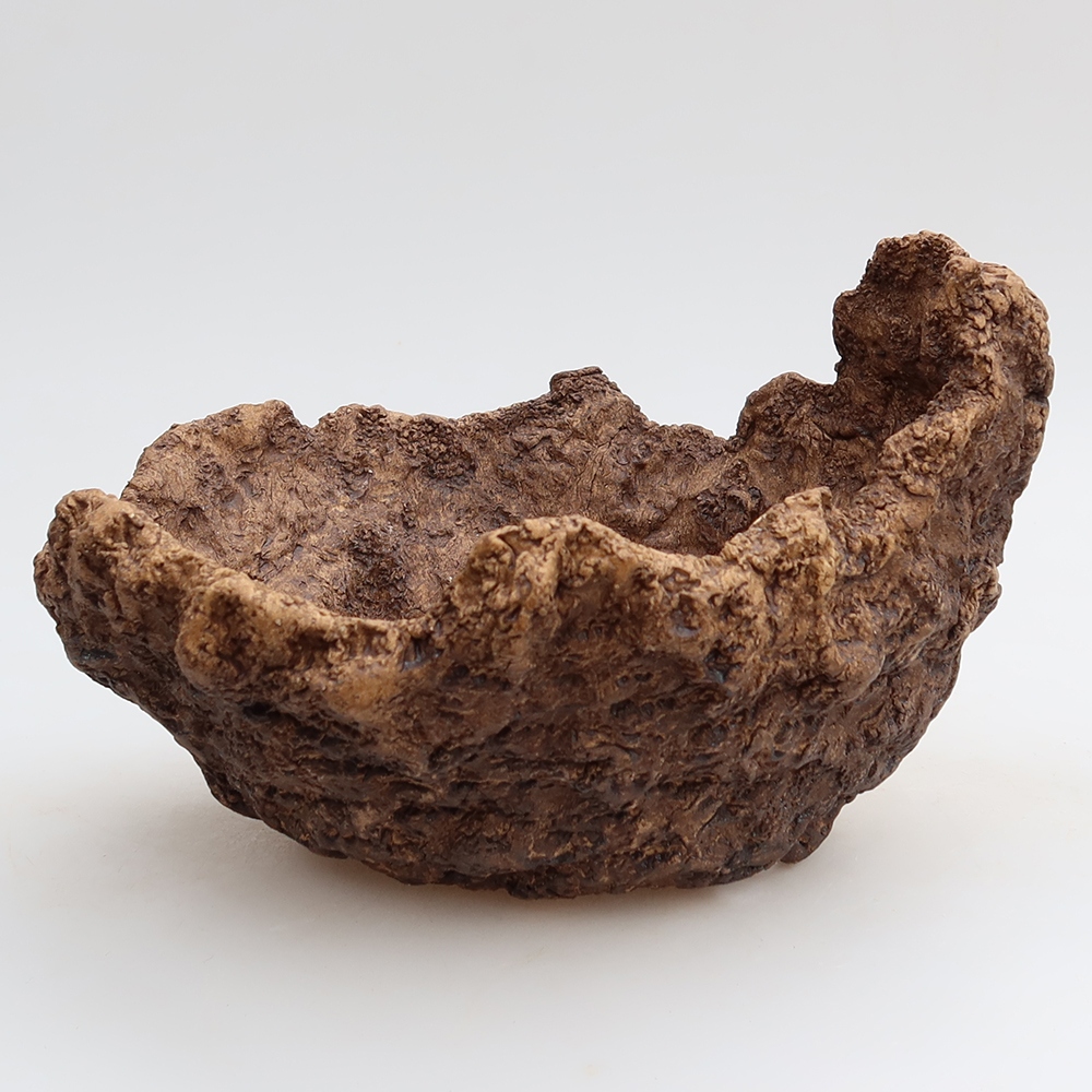 Keramische schaal 19,5 x 16 x 13 cm, kleur bruin