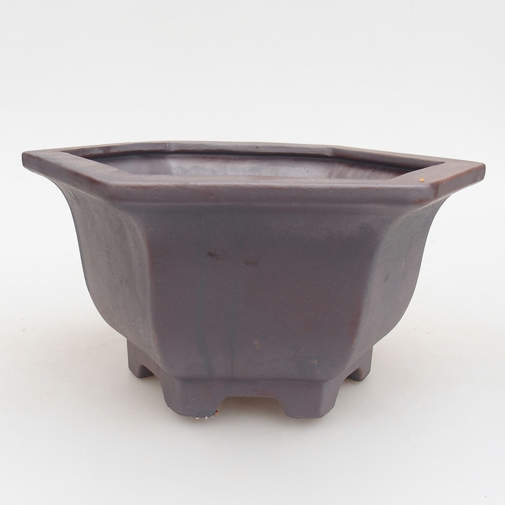 Bonsaischaal van keramiek 18 x 16 x 9 cm, metaalkleur