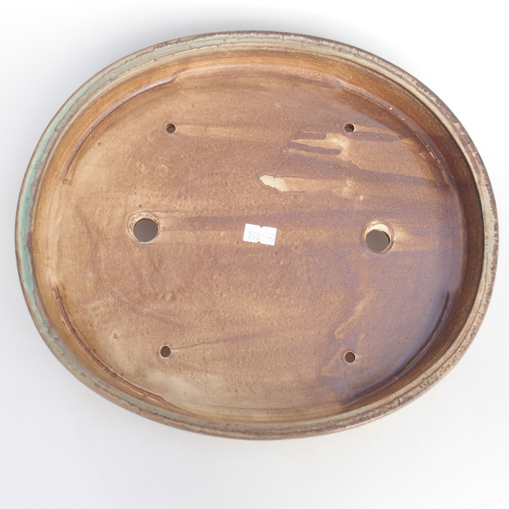 Bonsaischaal van keramiek 31 x 27 x 4,5 cm, groen