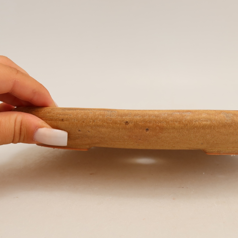 Bonsaischaal van keramiek 22,5 x 16,5 x 3 cm, kleur beige