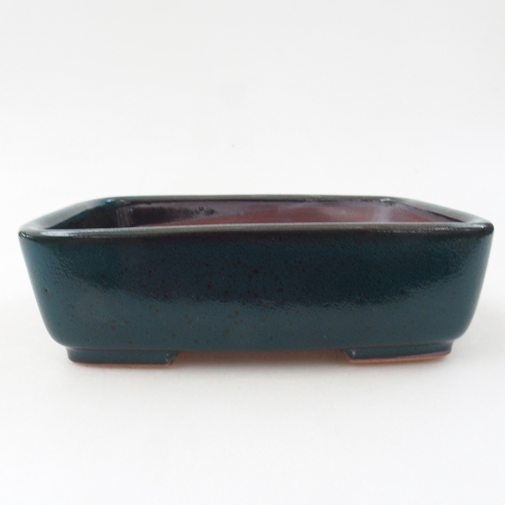 Bonsaischaal van keramiek 15 x 12 x 4,5 cm, groen