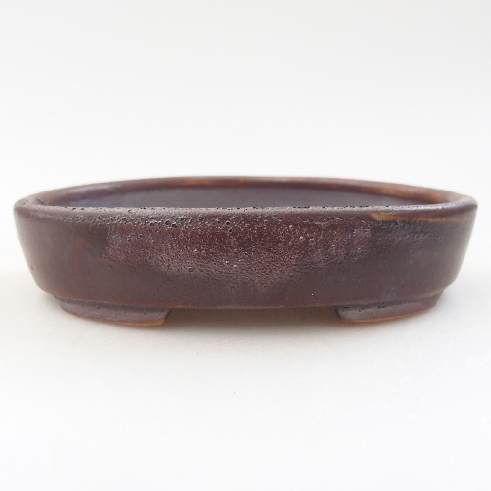 Bonsaischaal van keramiek 12 x 9,5 x 2,5 cm, bruin