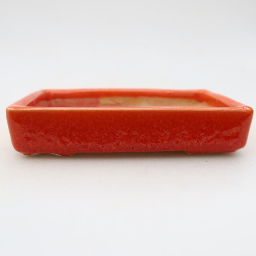 Keramische bonsaipot 10 x 7 x 2 cm, kleur: oranje