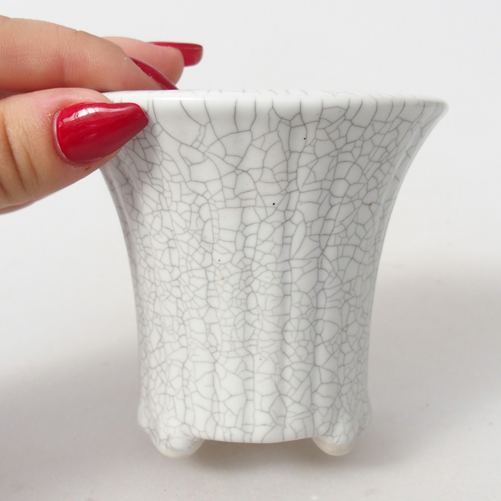 Bonsaischaal van keramiek 9 x 9 x 8 cm, raku kleur