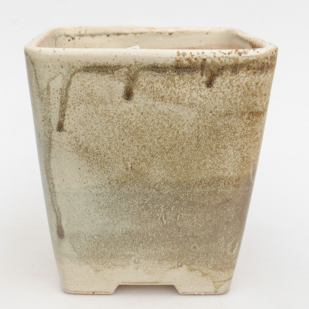 Bonsaischaal van keramiek 13,5 x 13,5 x 15 cm, groen