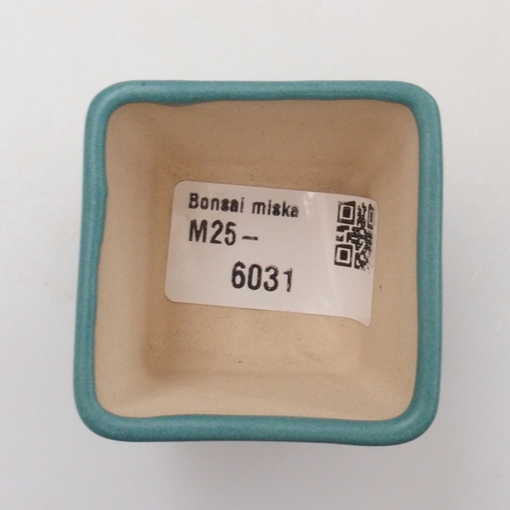 Bonsaischaal van keramiek 6,5 x 5,5 x 4 cm, kleur blauw