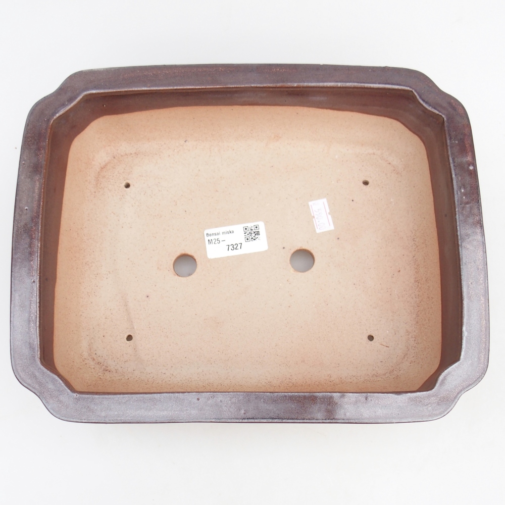 Bonsaischaal van keramiek 27,5 x 22 x 7 cm, bruin