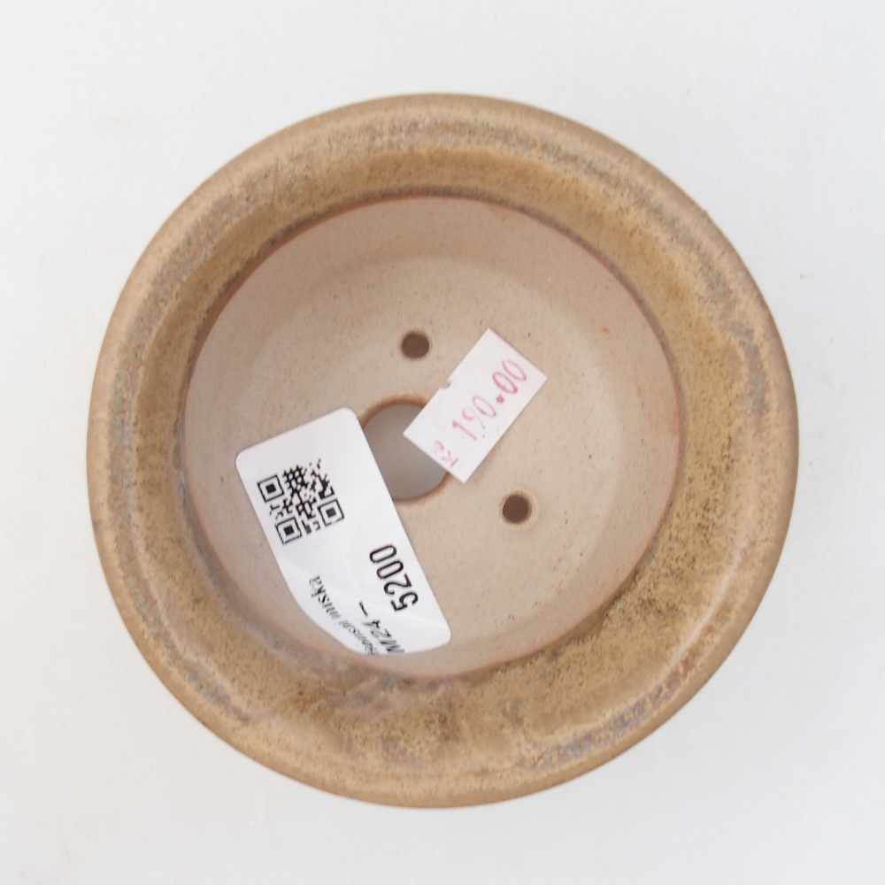 Bonsaischaal van keramiek 9 x 9 x 5 cm, kleur beige