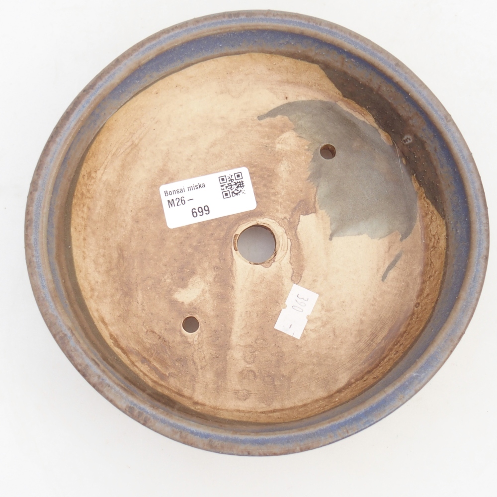 Bonsaischaal van keramiek 18 x 18 x 5 cm, kleur blauw