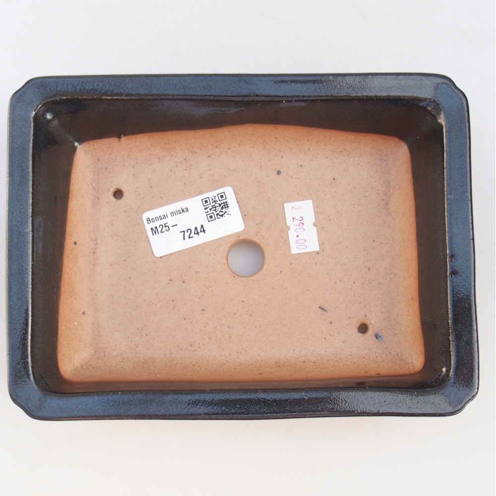Bonsaischaal van keramiek 26 x 26 x 8 cm, kleur rood