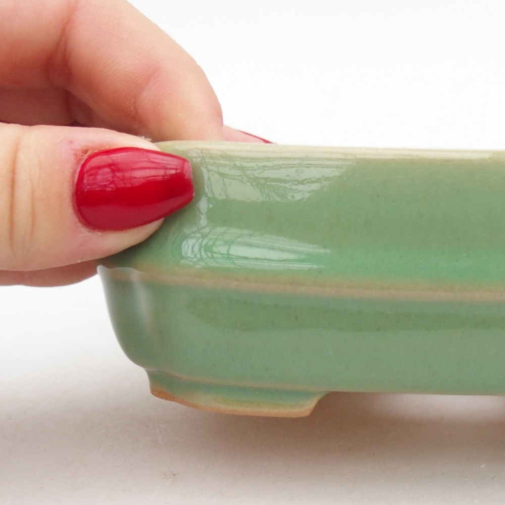 Bonsaischaal van keramiek 26 x 26 x 8 cm, kleur rood