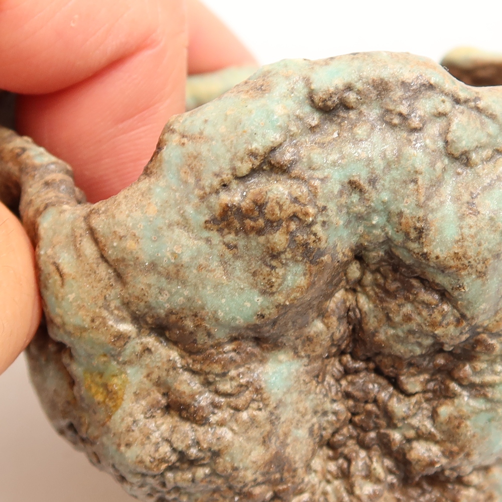 Keramische schelp 7 x 6 x 6 cm , kleur groen