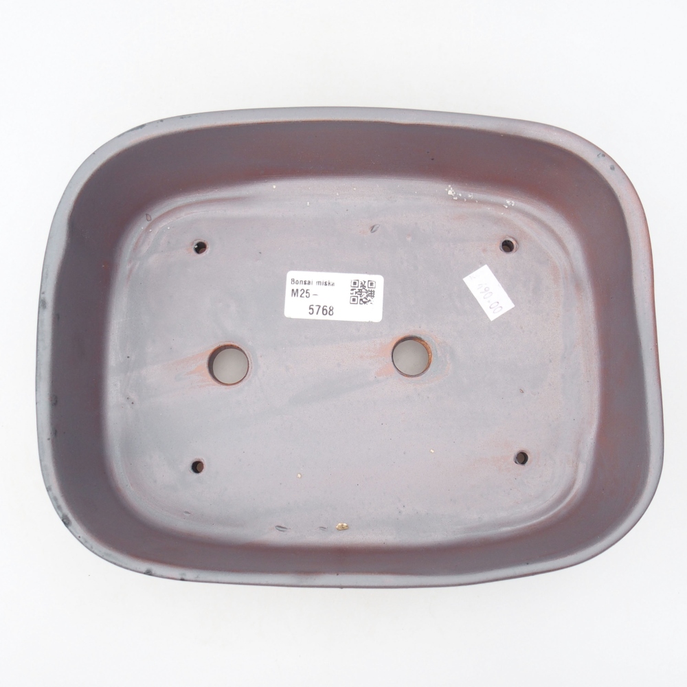Bonsaischaal van keramiek 23 x 17,5 x 5,5 cm, metaalkleur