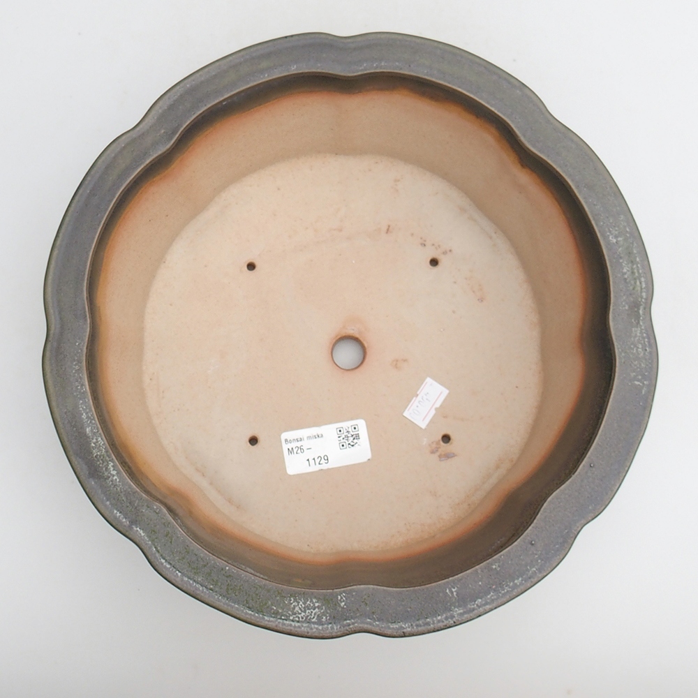 Bonsaischaal van keramiek 26 x 26 x 8 cm, groen