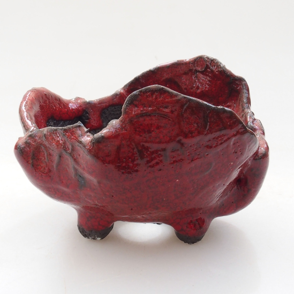 Keramische schaal 8 x 7,5 x 5,5 cm , kleur rood