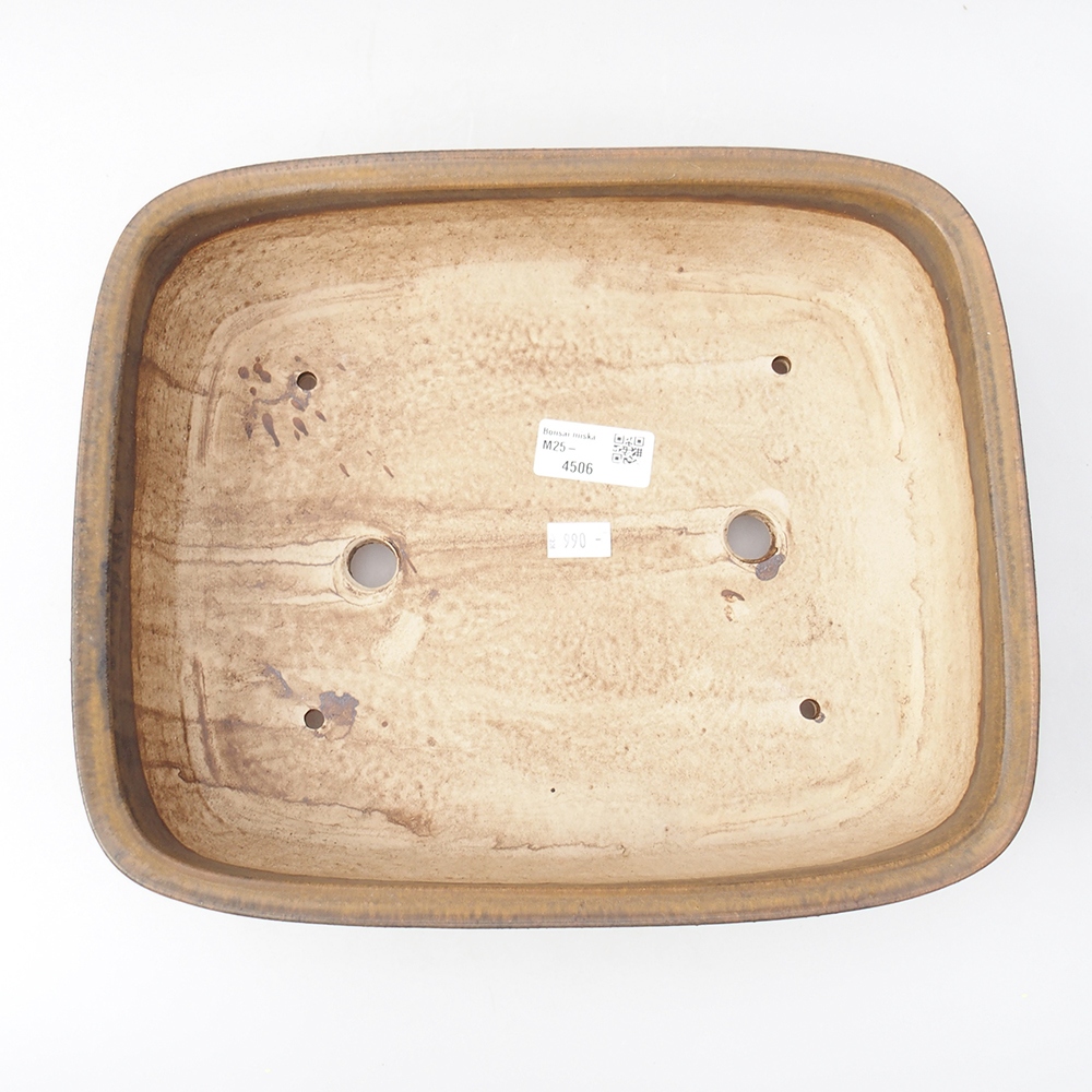 Bonsaischaal van keramiek 29 x 24 x 7 cm, bruin