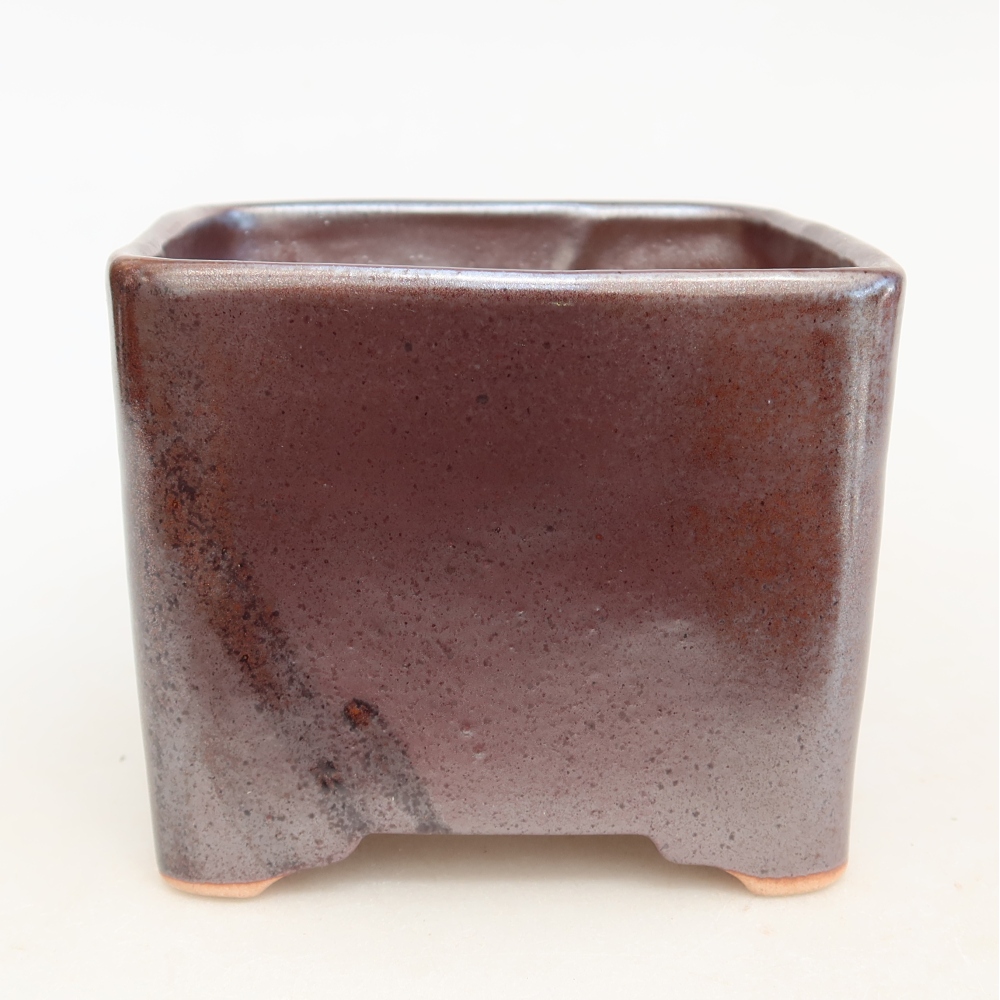Keramische bonsaipot 10,5 x 10,5 x 8,5 cm, kleur bruin