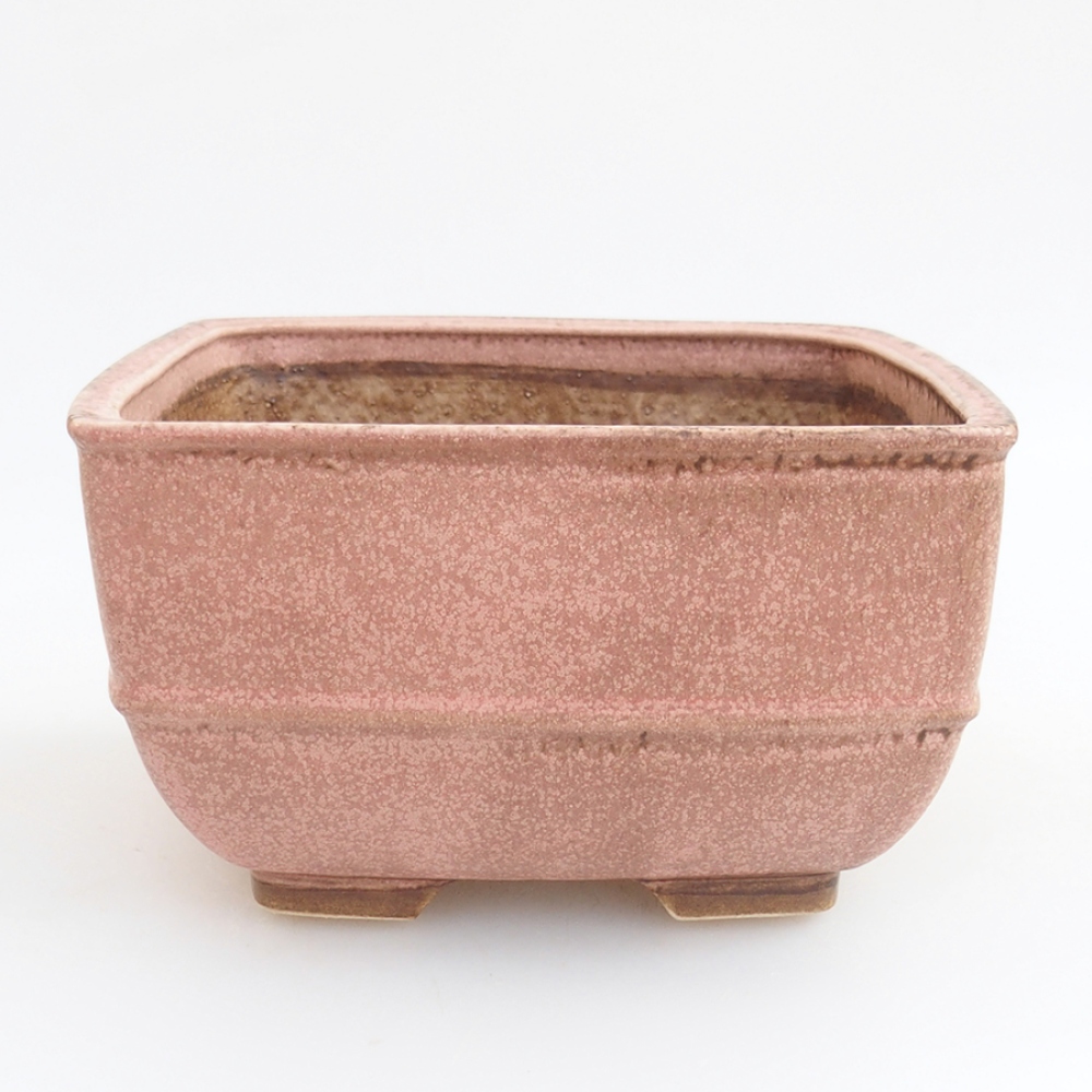 Bonsaischaal van keramiek 10,5 x 10,5 x 7 cm, roze