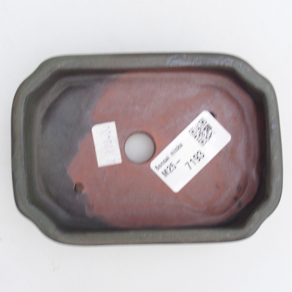 Bonsaischaal van keramiek 26 x 26 x 8 cm, kleur rood