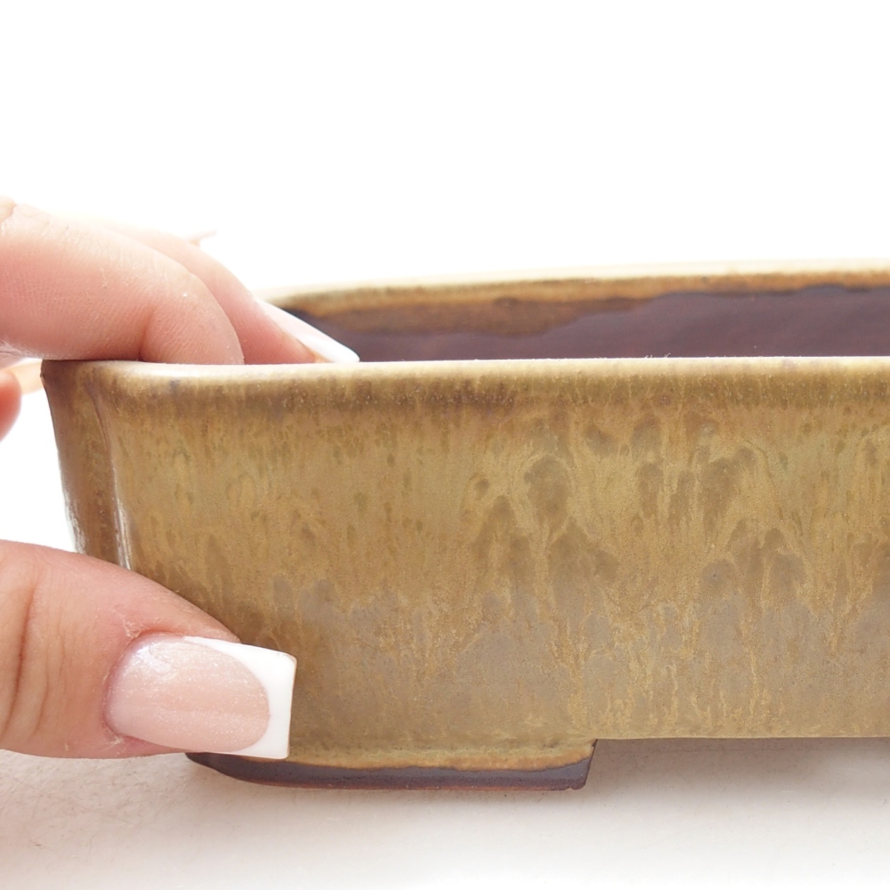 Bonsaischaal van keramiek 17,5 x 14 x 5 cm, groen