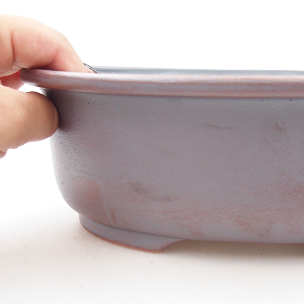 Bonsaischaal van keramiek 23,5 x 19 x 8 cm, metaalkleur