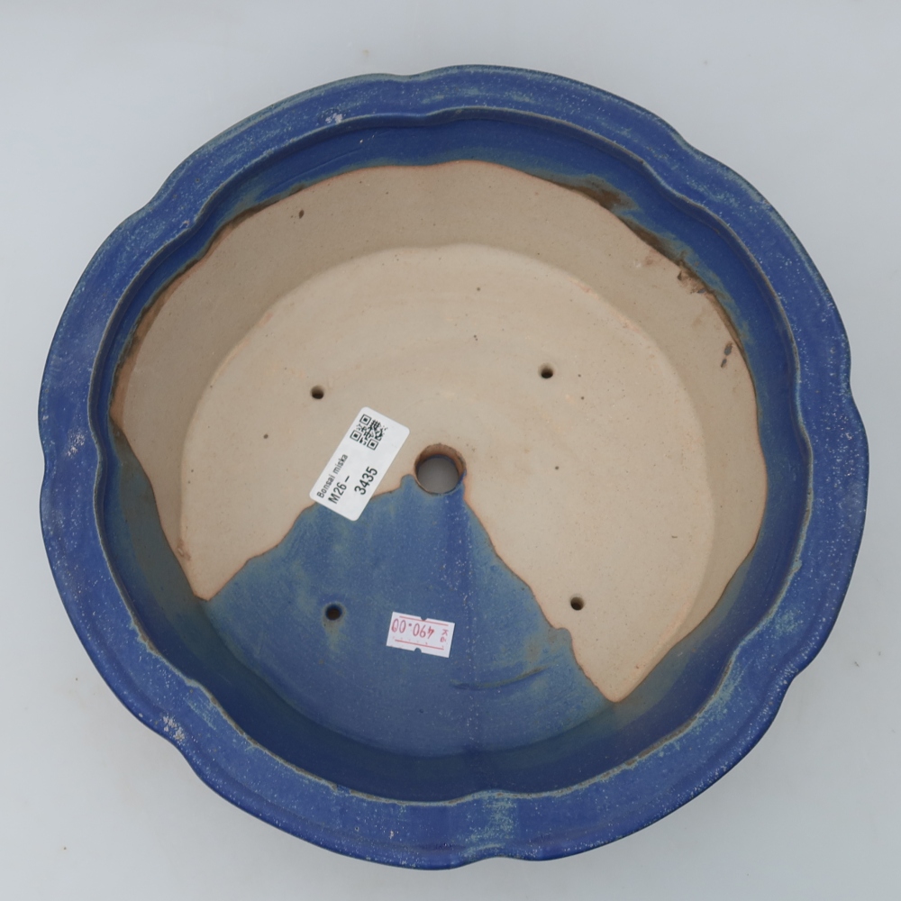 Bonsaischaal van keramiek 26,5 x 26,5 x 8,5 cm, kleur blauw